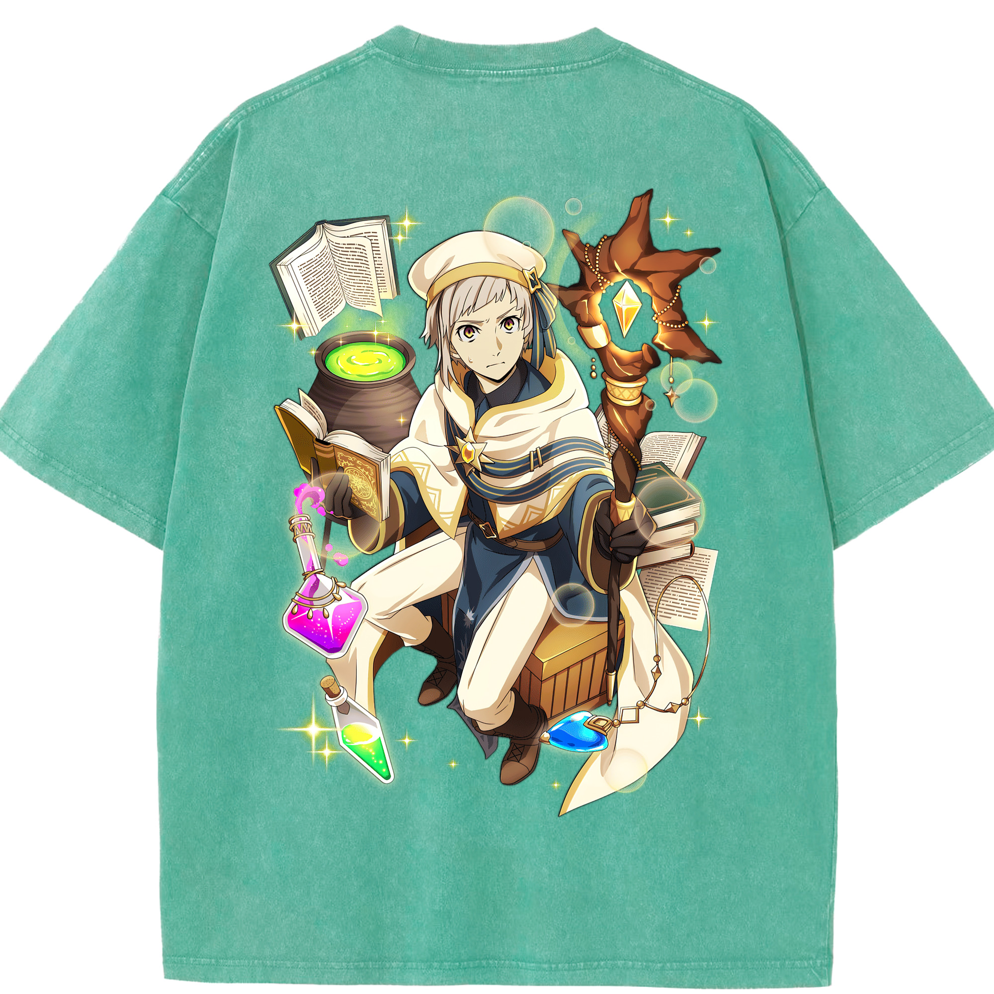 （画像用） 文豪ストレイドッグス Bungo Stray Dogs 綿100% ヴィンテージ風 半袖Tシャツ（背面プリント）